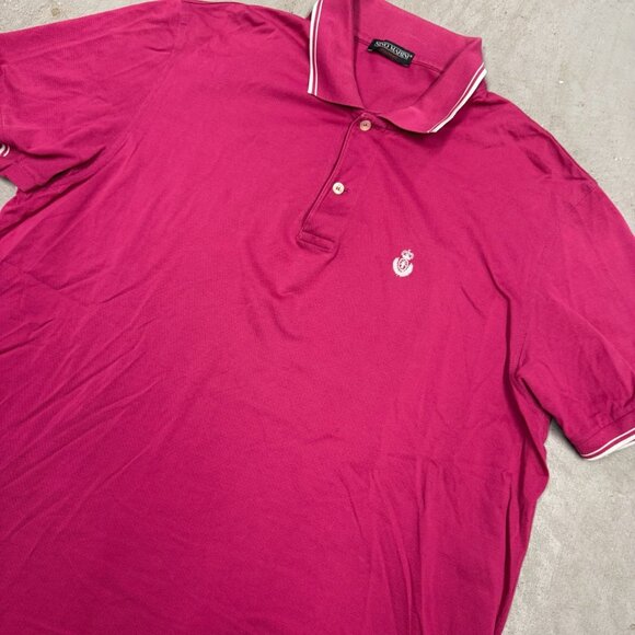 Nino Marini Pink Polo Shirt Italy Filo Di Scozia Cotton Mesh Short Sleeve XXL - Picture 3 of 10